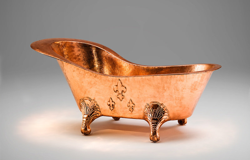 Freestanding luxury copper bathtub 