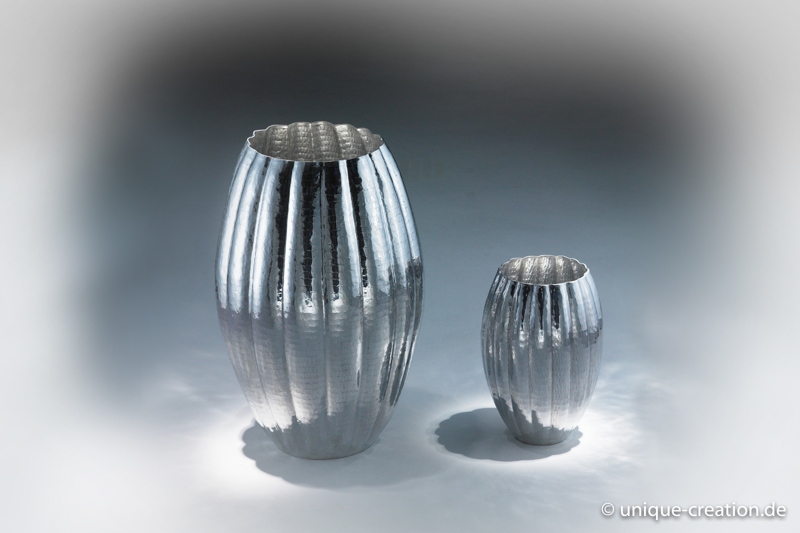 Vase aus Kupfer Aluminium handgetrieben